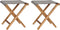 vidaXL - Stoelen - inklapbaar - 2 - st - massief - teakhout - en - stof - donkergrijs