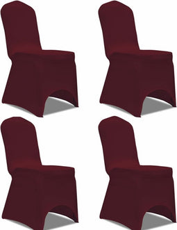 vidaXL - Stoelhoes - stretch - 4 - stuks - bordeaux