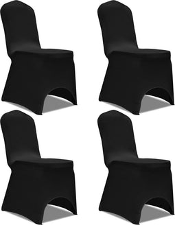 vidaXL - Stoelhoes - stretch - 4 - stuks - zwart