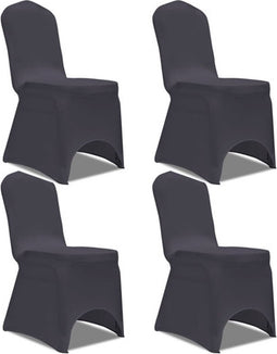 vidaXL - Stoelhoes - stretch - antraciet - 4 - stuks