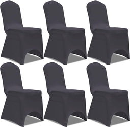 vidaXL - Stoelhoes - stretch - antraciet - 6st