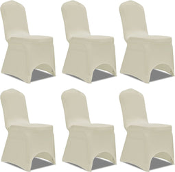 vidaXL - Stoelhoes - Stretch - Crème - (6 - stuks)