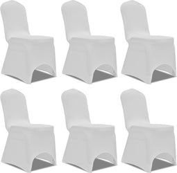 vidaXL - Stoelhoes - Stretch - Wit - (6 - stuks)