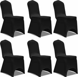 vidaXL - Stoelhoes - Stretch - Zwart - (6 - stuks)