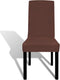 vidaXL - Stoelhoezen - 4 - st - stretch - recht - bruin