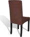 vidaXL - Stoelhoezen - 4 - st - stretch - recht - bruin
