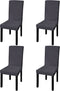 vidaXL - Stoelhoezen - 4 - st - stretch - recht - wit