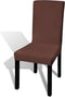 vidaXL - Stoelhoezen - 6 - st - stretch - recht - bruin