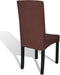 vidaXL - Stoelhoezen - 6 - st - stretch - recht - bruin