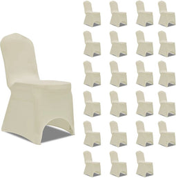 vidaXL - Stoelhoezen - stretch - 24 - st - crème