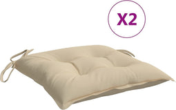 vidaXL - Stoelkussens - 2 - st - 40x40x7 - cm - oxford - stof - beige