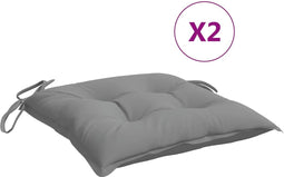 vidaXL - Stoelkussens - 2 - st - 40x40x7 - cm - oxford - stof - grijs