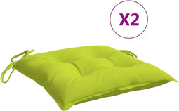 vidaXL - Stoelkussens - 2 - st - 40x40x7 - cm - oxford - stof - heldergroen