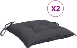 vidaXL - Stoelkussens - 2 - st - 40x40x7 - cm - oxford - stof - antracietkleurig