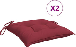 vidaXL - Stoelkussens - 2 - st - 40x40x7 - cm - oxford - stof - wijnrood
