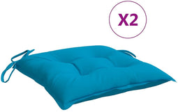 vidaXL - Stoelkussens - 2 - st - 40x40x7 - cm - oxford - stof - lichtblauw
