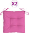 vidaXL - Stoelkussens - 2 - st - 40x40x7 - cm - stof - roze