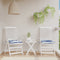 vidaXL - Stoelkussens - 2 - st - 50x50x7 - cm - stof - gestreept - wit - en - blauw