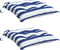vidaXL - Stoelkussens - 2 - st - 50x50x7 - cm - stof - gestreept - wit - en - blauw