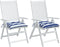 vidaXL - Stoelkussens - 2 - st - 50x50x7 - cm - stof - gestreept - wit - en - blauw