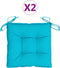 vidaXL - Stoelkussens - 2 - st - 50x50x7 - cm - stof - turquoise
