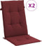 vidaXL - Stoelkussens - 2 - st - hoge - rug - 120x50x4 - cm - stof - gemêleerd - wijnrood