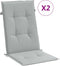 vidaXL - Stoelkussens - 2 - st - hoge - rug - 120x50x4 - cm - stof - lichtgrijs
