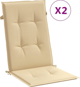 vidaXL - Stoelkussens - 2 - st - hoge - rug - 120x50x4 - cm - stof - gemêleerd - beige