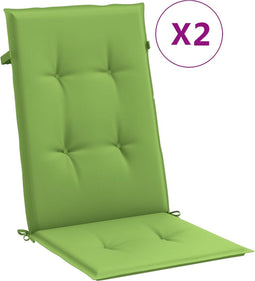 vidaXL - Stoelkussens - 2 - st - hoge - rug - 120x50x4 - cm - stof - gemêleerd - groen