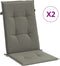 vidaXL - Stoelkussens - 2 - st - hoge - rug - 120x50x4 - cm - stof - donkergrijs
