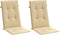 vidaXL - Stoelkussens - 2 - st - hoge - rug - 120x50x4 - cm - stof - gemêleerd - beige