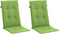 vidaXL - Stoelkussens - 2 - st - hoge - rug - 120x50x4 - cm - stof - gemêleerd - groen