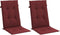 vidaXL - Stoelkussens - 2 - st - hoge - rug - 120x50x4 - cm - stof - gemêleerd - wijnrood
