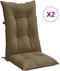 vidaXL - Stoelkussens - 2 - st - hoge - rug - 120x50x7 - cm - stof - gemêleerd - taupe