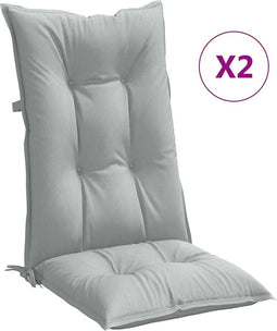 vidaXL - Stoelkussens - 2 - st - hoge - rug - 120x50x7 - cm - stof - lichtgrijs