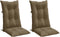 vidaXL - Stoelkussens - 2 - st - hoge - rug - 120x50x7 - cm - stof - gemêleerd - taupe