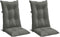 vidaXL - Stoelkussens - 2 - st - hoge - rug - 120x50x7 - cm - stof - donkergrijs