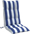 vidaXL - Stoelkussens - 2 - st - hoge - rug - gestreept - stof - wit - en - blauw