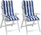 vidaXL - Stoelkussens - 2 - st - hoge - rug - gestreept - stof - wit - en - blauw