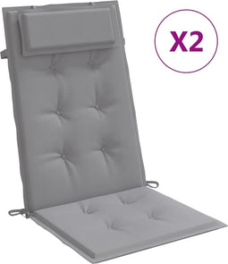 vidaXL - Stoelkussens - 2 - st - hoge - rug - oxford - stof - grijs