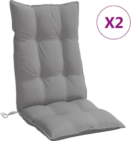 vidaXL - Stoelkussens - 2 - st - hoge - rug - oxford - stof - grijs