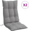 vidaXL - Stoelkussens - 2 - st - hoge - rug - oxford - stof - grijs