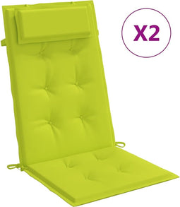 vidaXL - Stoelkussens - 2 - st - hoge - rug - oxford - stof - heldergroen