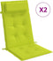 vidaXL - Stoelkussens - 2 - st - hoge - rug - oxford - stof - heldergroen