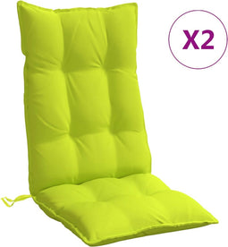 vidaXL - Stoelkussens - 2 - st - hoge - rug - oxford - stof - heldergroen