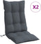 vidaXL - Stoelkussens - 2 - st - hoge - rug - oxford - stof - antracietkleurig