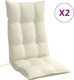 vidaXL - Stoelkussens - 2 - st - hoge - rug - oxford - stof - crèmekleurig