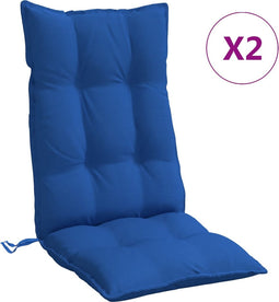 vidaXL - Stoelkussens - 2 - st - hoge - rug - oxford - stof - koningsblauw