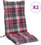 vidaXL - Stoelkussens - 2 - st - hoge - rug - ruitpatroon - oxford - stof - rood