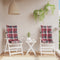 vidaXL - Stoelkussens - 2 - st - hoge - rug - ruitpatroon - oxford - stof - rood
